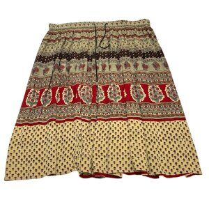 Vintage Sag Harbor Skirt Womens L Tiered Broomstick Peasant Floral Boho Hippie‎